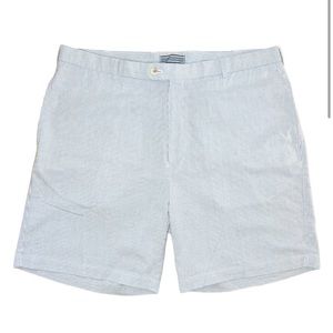 Peter Millar Preppy Flat Front Bermuda Shorts Striped Seersucker Golf 9" Size 36